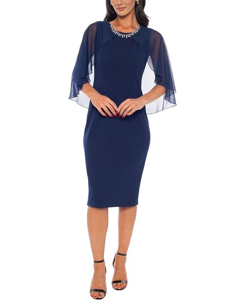 Rhinestone Trim Midi Dress