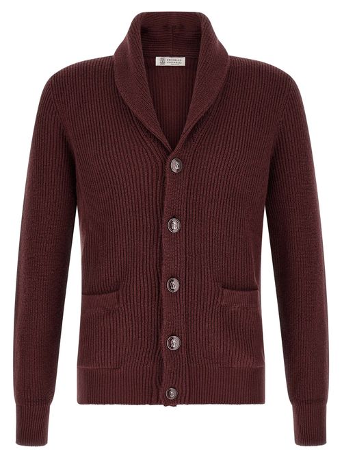Malfilé Cotton Cardigan — Burgundy