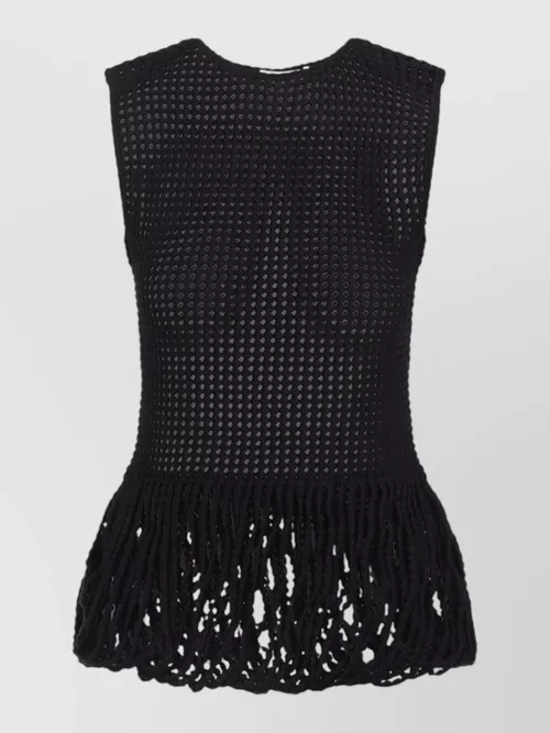 Alaïa - peplum tank top crochet fringe he