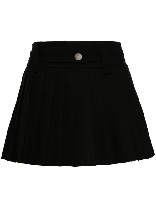 Pleat detail mini skirt - Black
