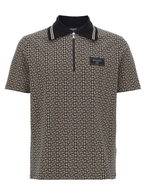 Monogram Jacquard Polo Shirt — Bicolor