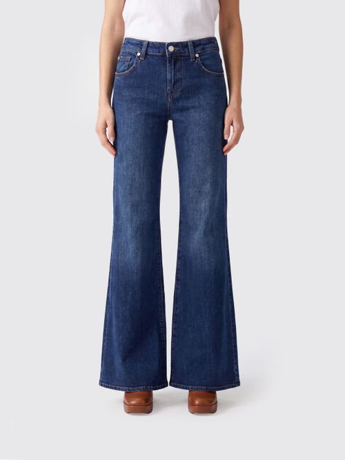 High-Waisted Flare Jeans in Stretch Denim