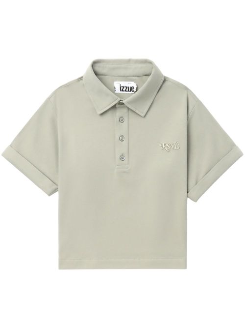 Logo-embroidered polo top - Grey