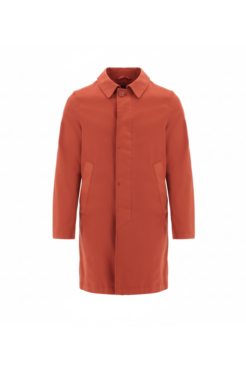 Cotton-Blend Coat — Red