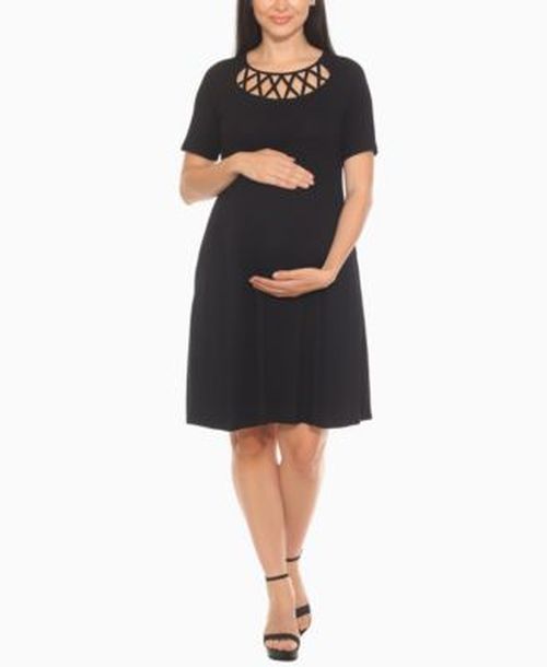 Womens Crisscross Neckline Maternity Dress