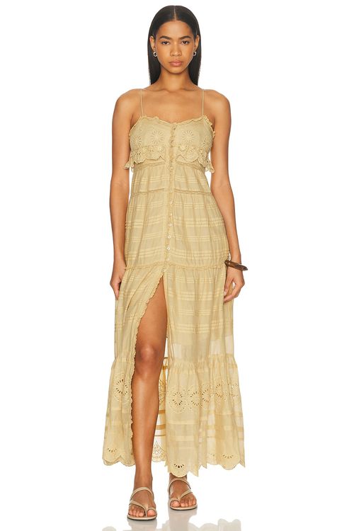 Isabel Marant Etoile Paule Dress in Light Ochre - Lemon. 34 also
