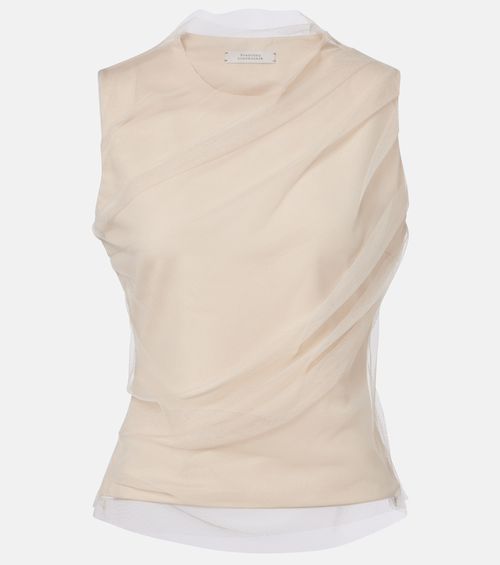 Draped tulle top