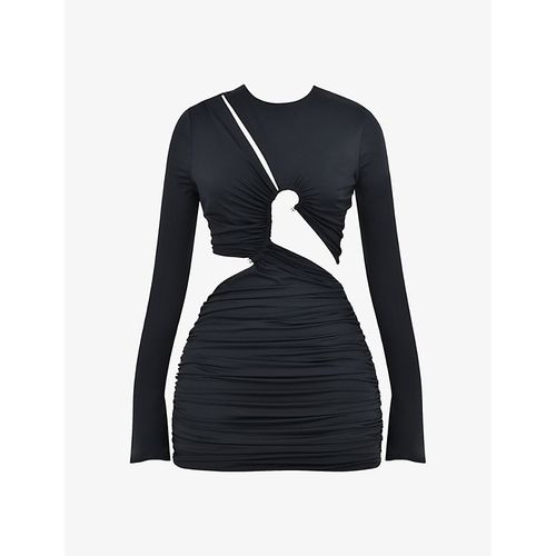 Mistress Rocks | Womens Black Cut-out Slim-fit Stretch-jersey Mini Dress |  Realry