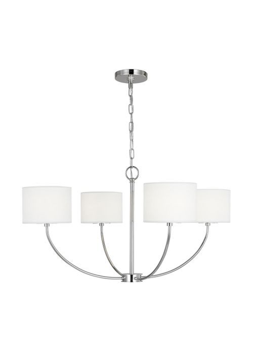 Visual Comfort Studio Sawyer 4-Light Chandelier in Polished Nickel by Kate Spade New York