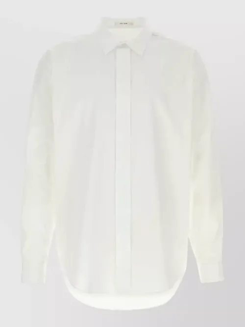 The Row - nilo poplin shirt long sleeves collar