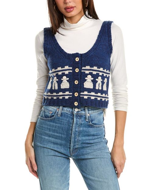 Afina Knits Cropped Wool Vest