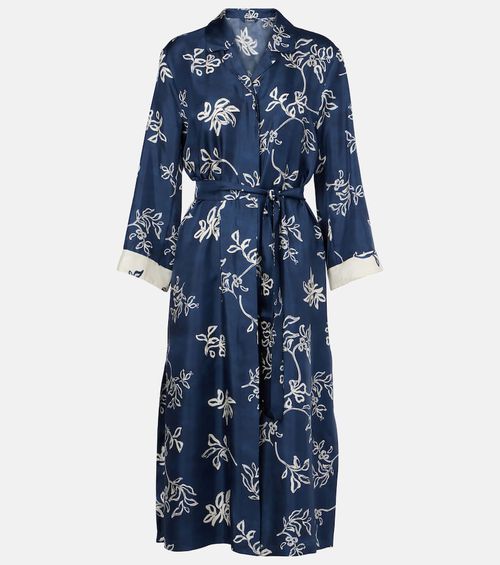 Timeo printed twill wrap dress