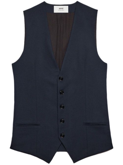 Tailored wool waistcoat - Blue