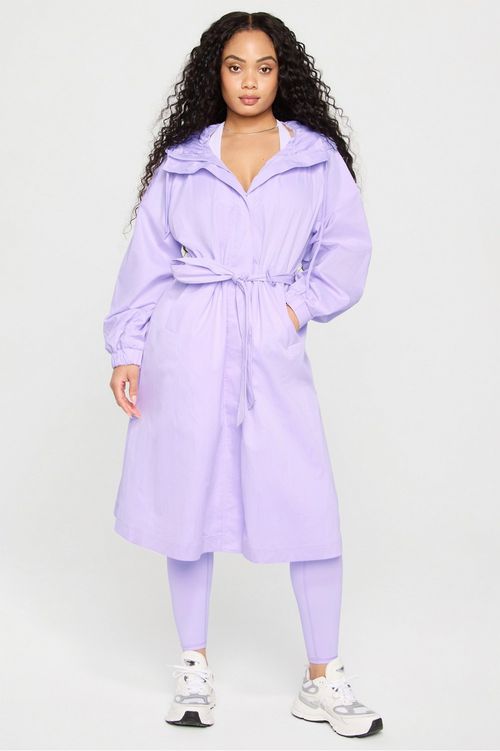 Fabletics Women's Hooded Trench Coat Purple