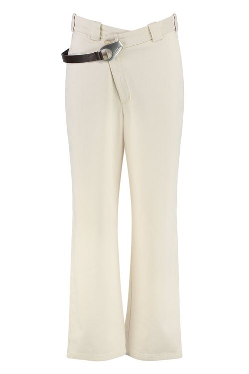 Paint Cotton Drill Trousers with Belt and Buckle
