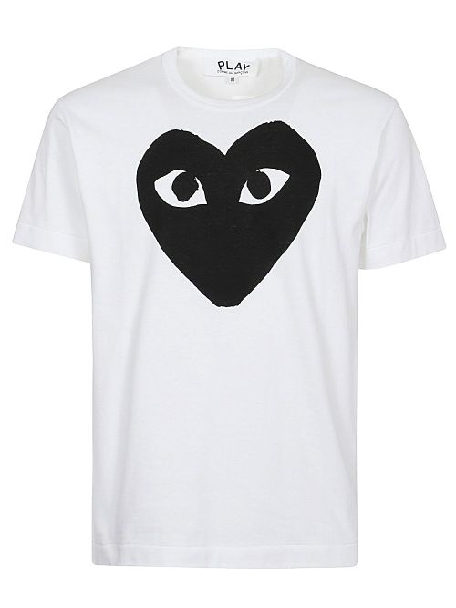 Logo-Heart Print T-Shirt — White