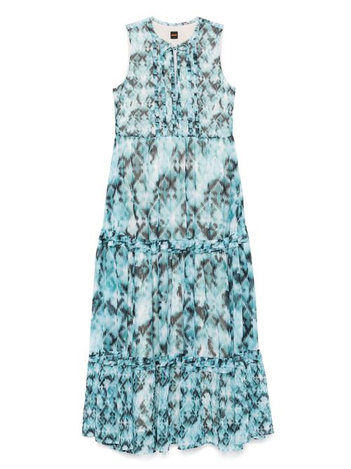 Abstract-pattern maxi dress - Blue
