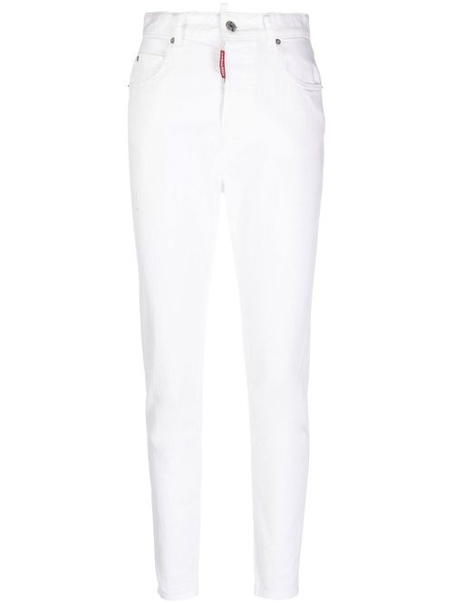 High-waisted denim jeans - White