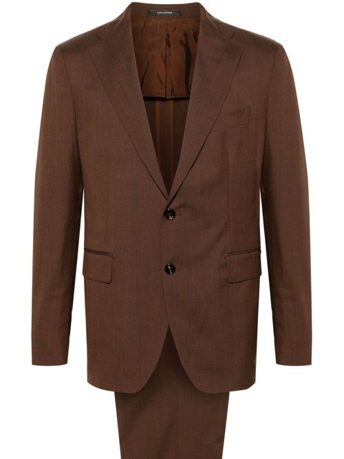 Single-breasted wool suit - Brown