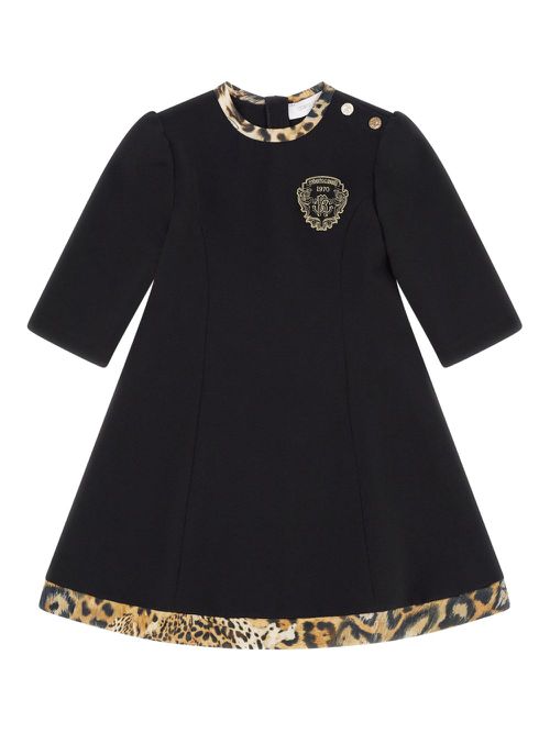 Roberto Cavalli Junior logo RC dress - Black