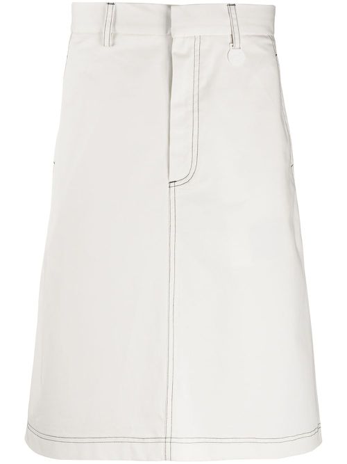 Knee-length skirt - White