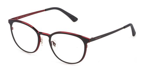 Police VPLB58 08HR Men's Eyeglasses Red Size 51 - Blue Light Block Available