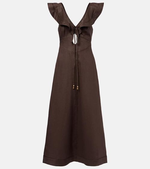 Rhiannon ruffled linen midi dress