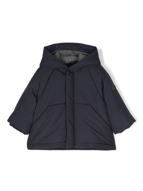Logo-patch puffer jacket - Blue