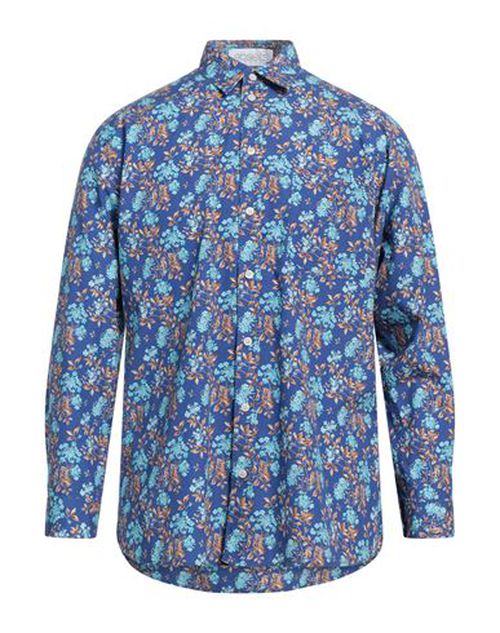 Man Shirt Bright blue Size L Cotton