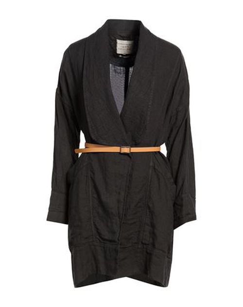 Woman Overcoat & Trench Coat Charcoal Size 6 Linen