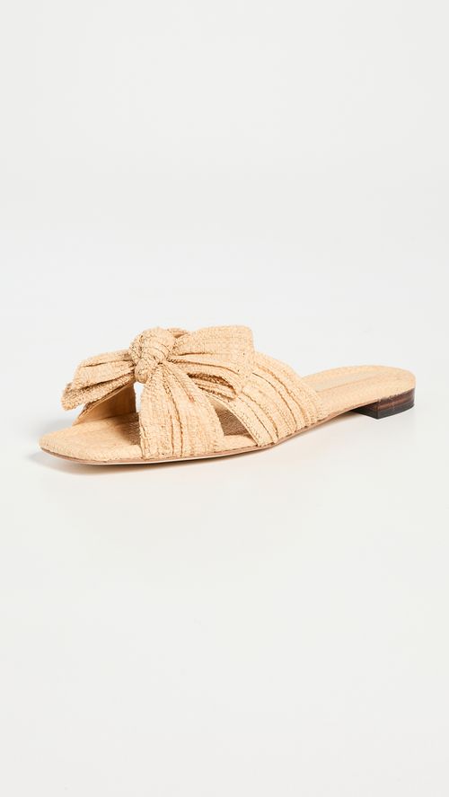 Daphne Pleated Knot Flat Sandals
