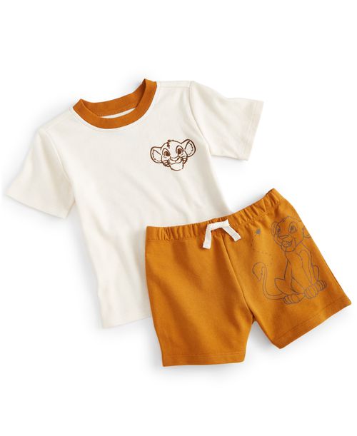 Baby The Lion King T-Shirt & Shorts, 2 Piece Set - Tan/Beige