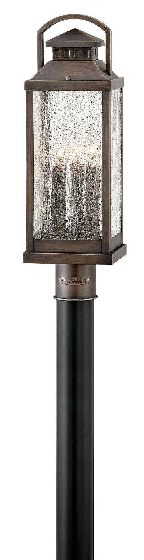 Blackened Brass LED Outdoor Lantern from the Revere Collection
