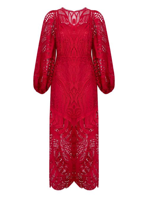 Nature midi dress - Red