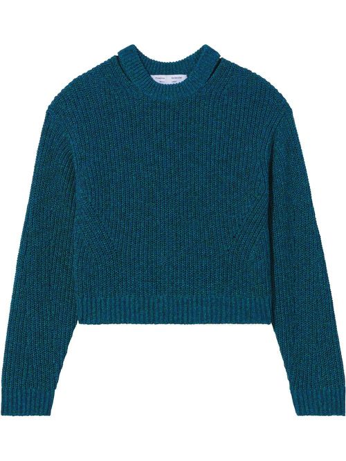 Cut-out rib-knit jumper - Blue