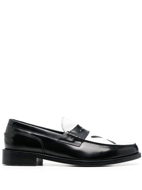 Slashed leather loafers - Black
