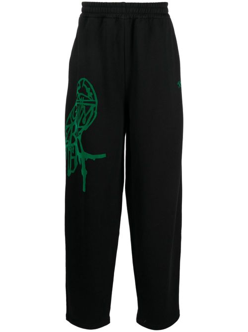 Graphic-print track pants - Black
