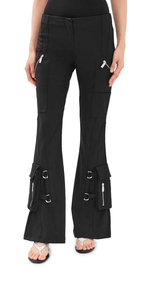 Wool Flare Pants Black