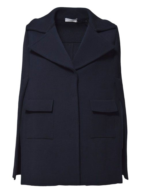 Wide-lapels cape - Blue