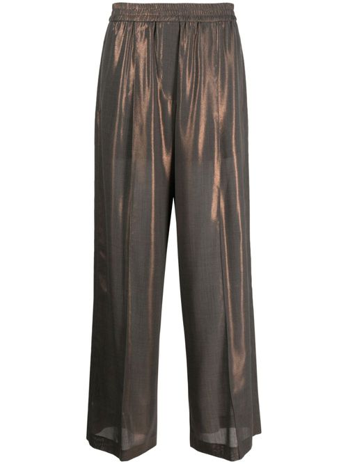 Metallic wide-leg trousers