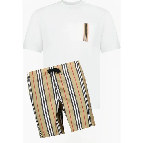 Men's Burberry Check Pocket Shorts Set