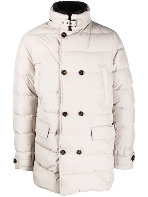High-neck padded jacket - Neutrals