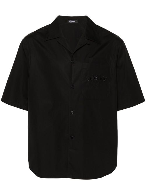 Barocco-print poplin shirt - Black