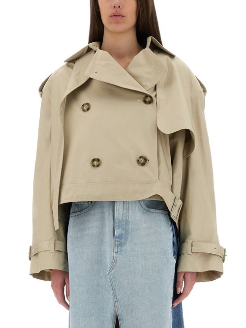 Short Trench Coat With Belt