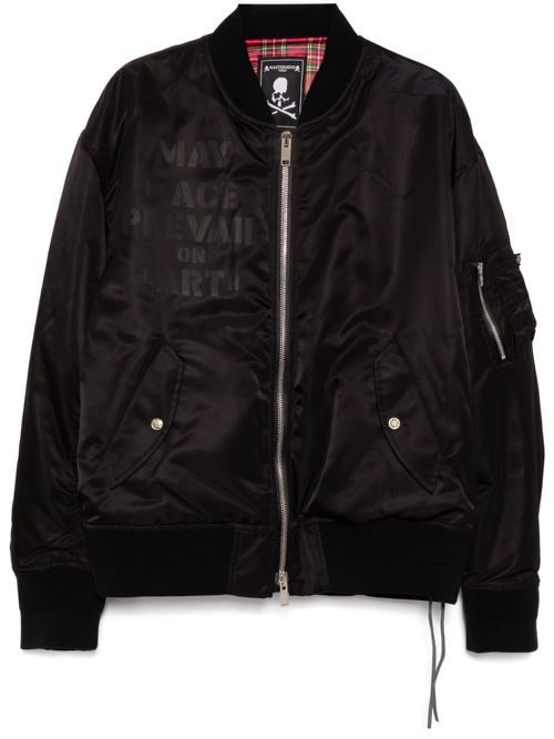 Logo-printed bomber jacket - Black