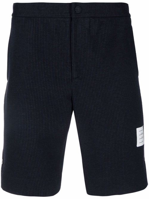 Seersucker double face tech shorts - Blue