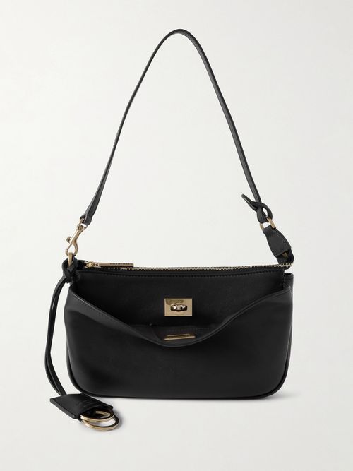 Rodeo Sling Pochette Leather Shoulder Bag - Black