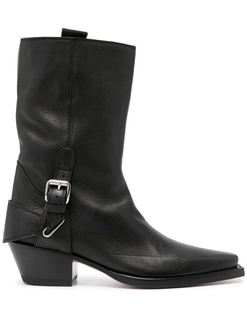 55mm leather boots - Black