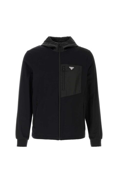 Black Stretch Cotton Sweatshirt