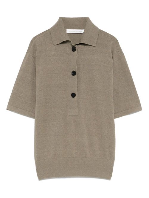 Christopher Esber knitted polo top - Grey